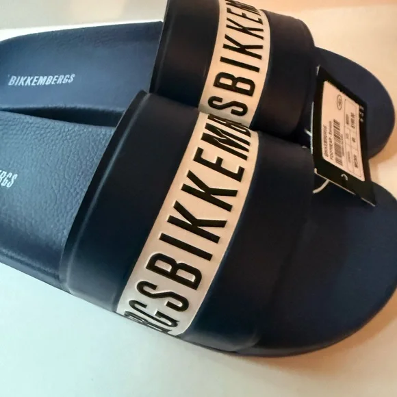 Bikkembergs Blue Slide Sandals Sporty Design Size 45
